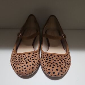 Isaac Mizrahi Tan and Black Polka Dot Flats